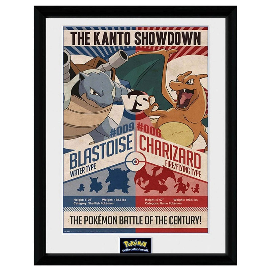 Pokemon Innrammet Bilde 30 x 40 cm Red V Blue - Supernerds