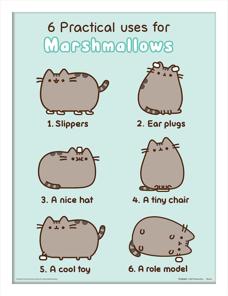 Pusheen Innrammet Bilde 30 x 40 cm Marshmallows - Supernerds