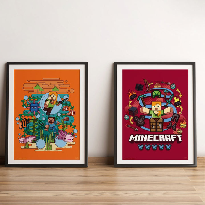 Minecraft Plakat 52 x 38 cm 2-pk - Supernerds