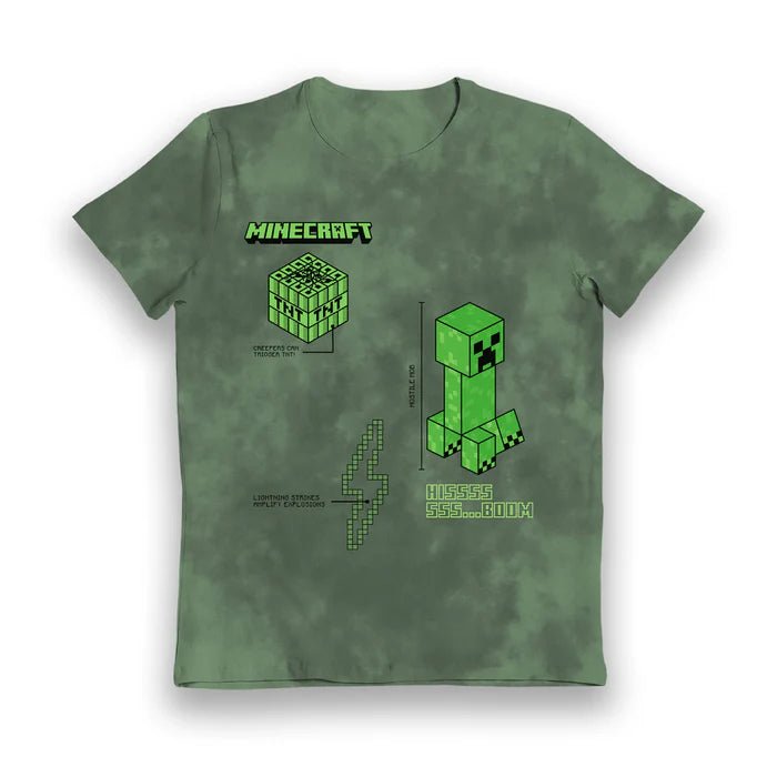 Minecraft T - skjorte Creeper Hissss Boom Tie Dye - Supernerds
