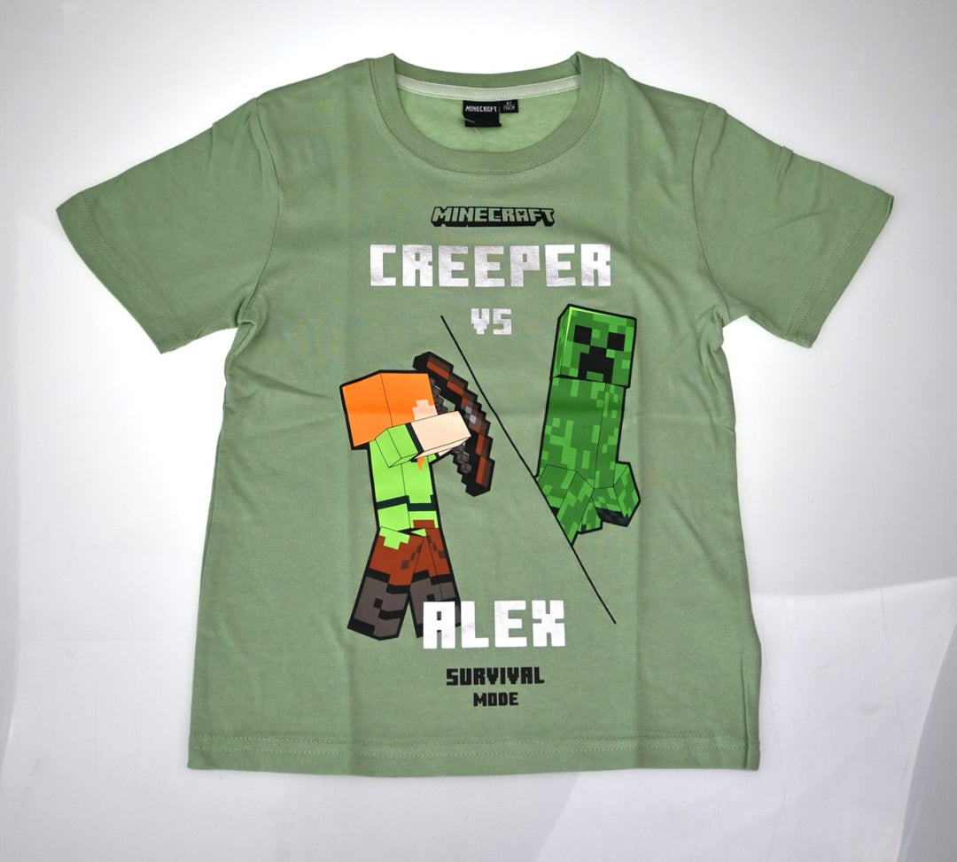 Minecraft T - skjorte Creeper VS Alex - Supernerds