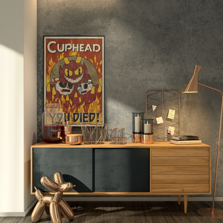 Cuphead Plakat You Died