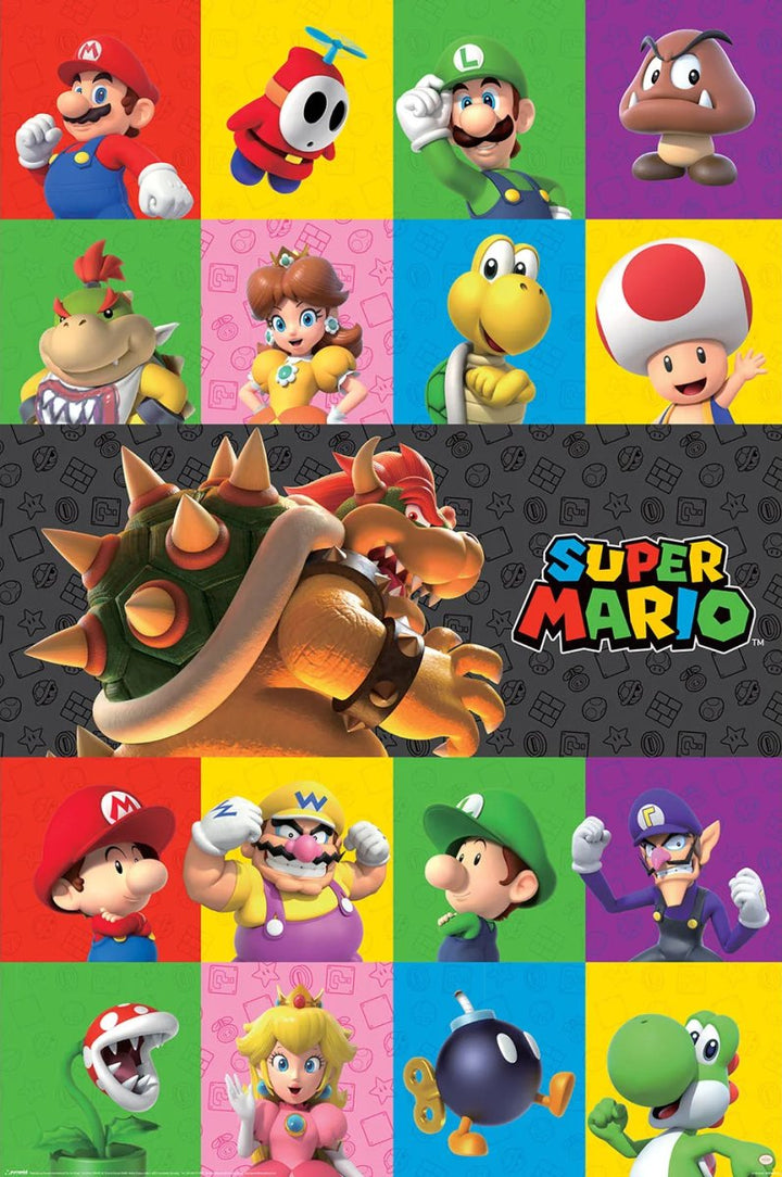 Super Mario Plakat Characters - Supernerds