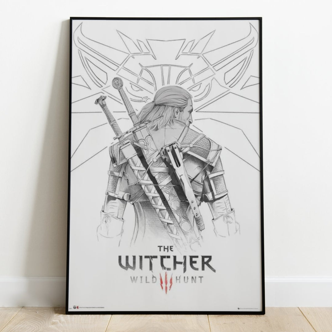 The Witcher Plakat Geralt Sketched - Supernerds