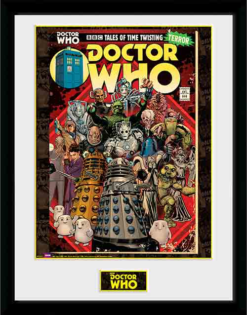 Doctor Who Innrammet Bilde 30 x 40 cm Villains Comic - Supernerds