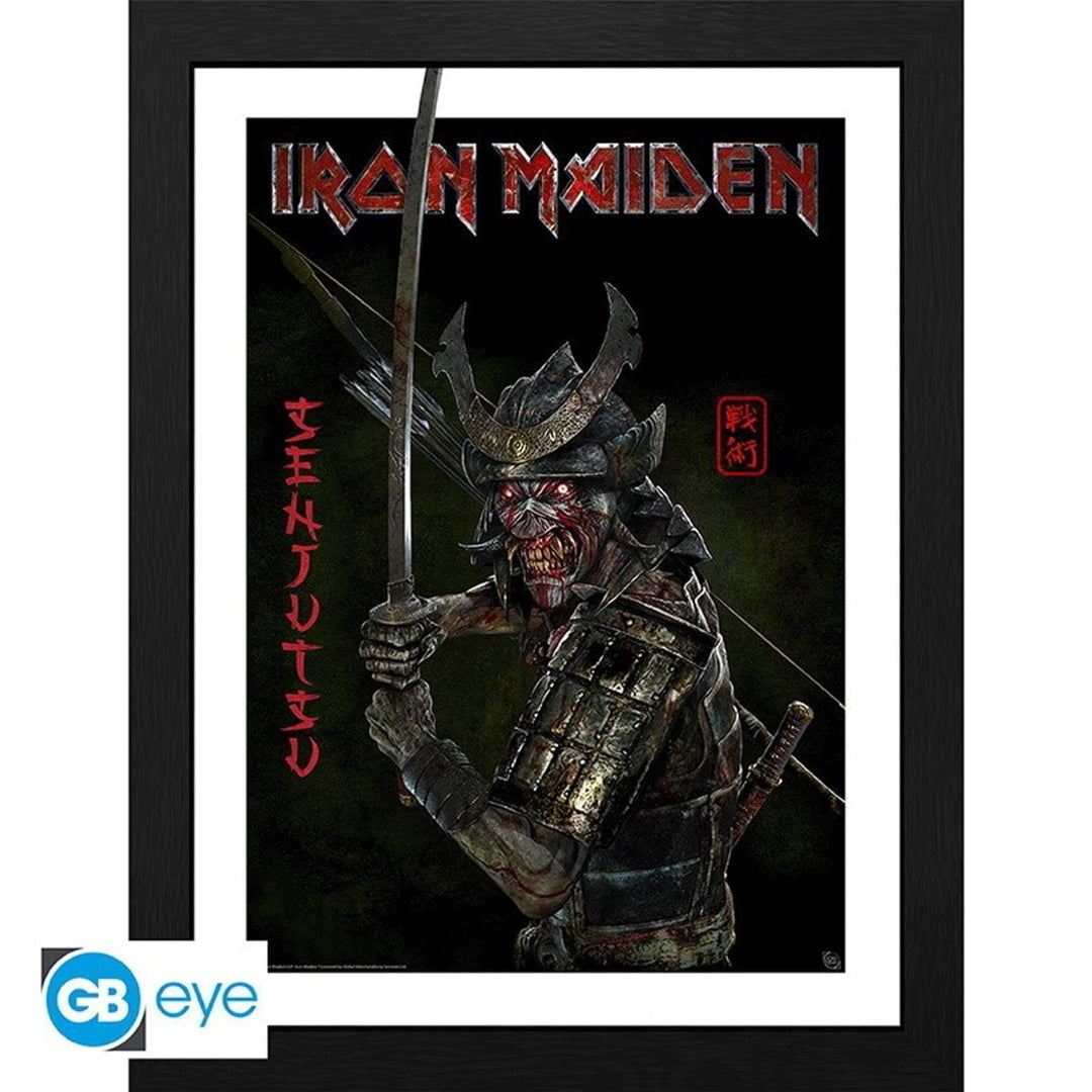 Iron Maiden Innrammet Bilde 30 x 40 cm Senjutsu - Supernerds