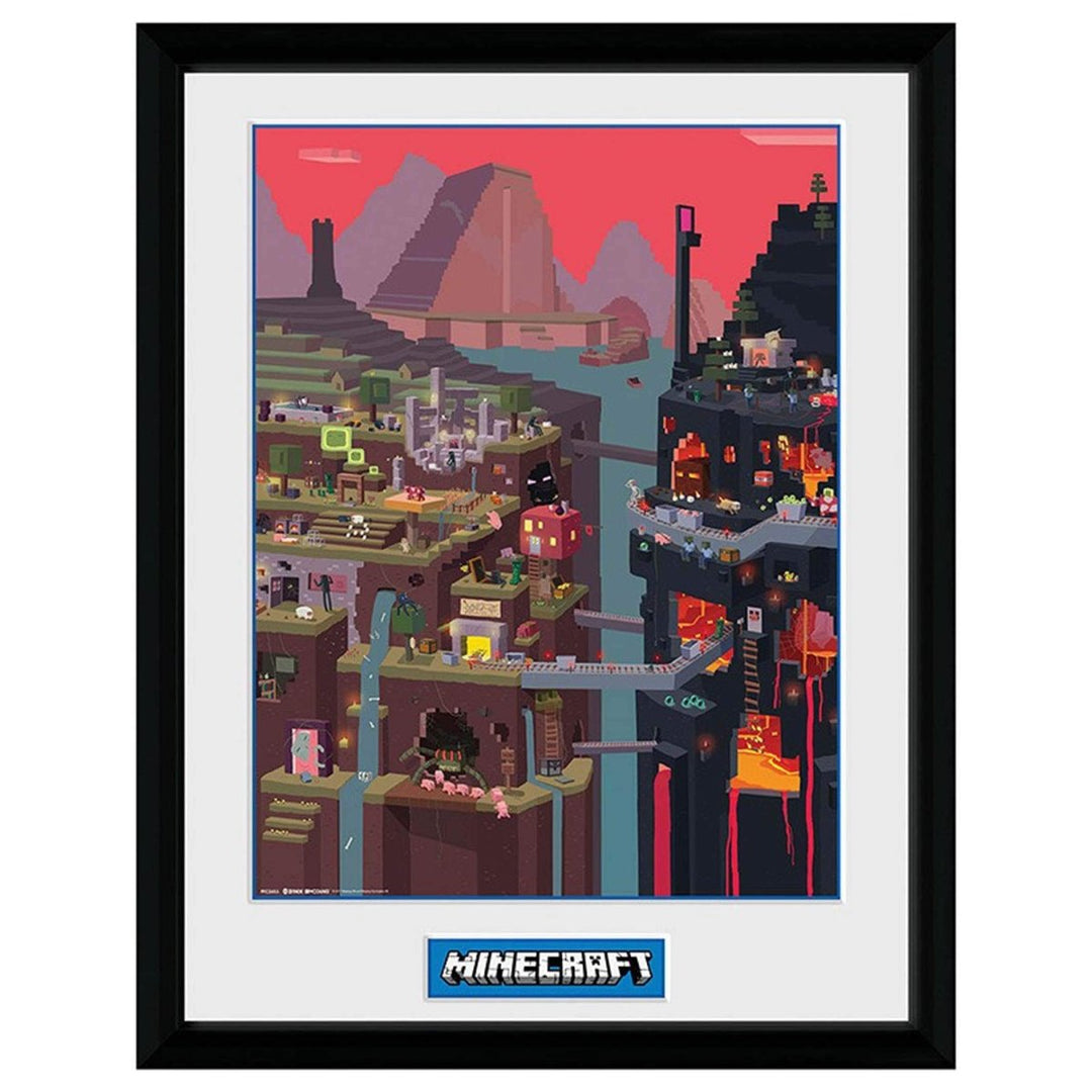 Minecraft Innrammet Bilde 30 x 40 cm World - Supernerds