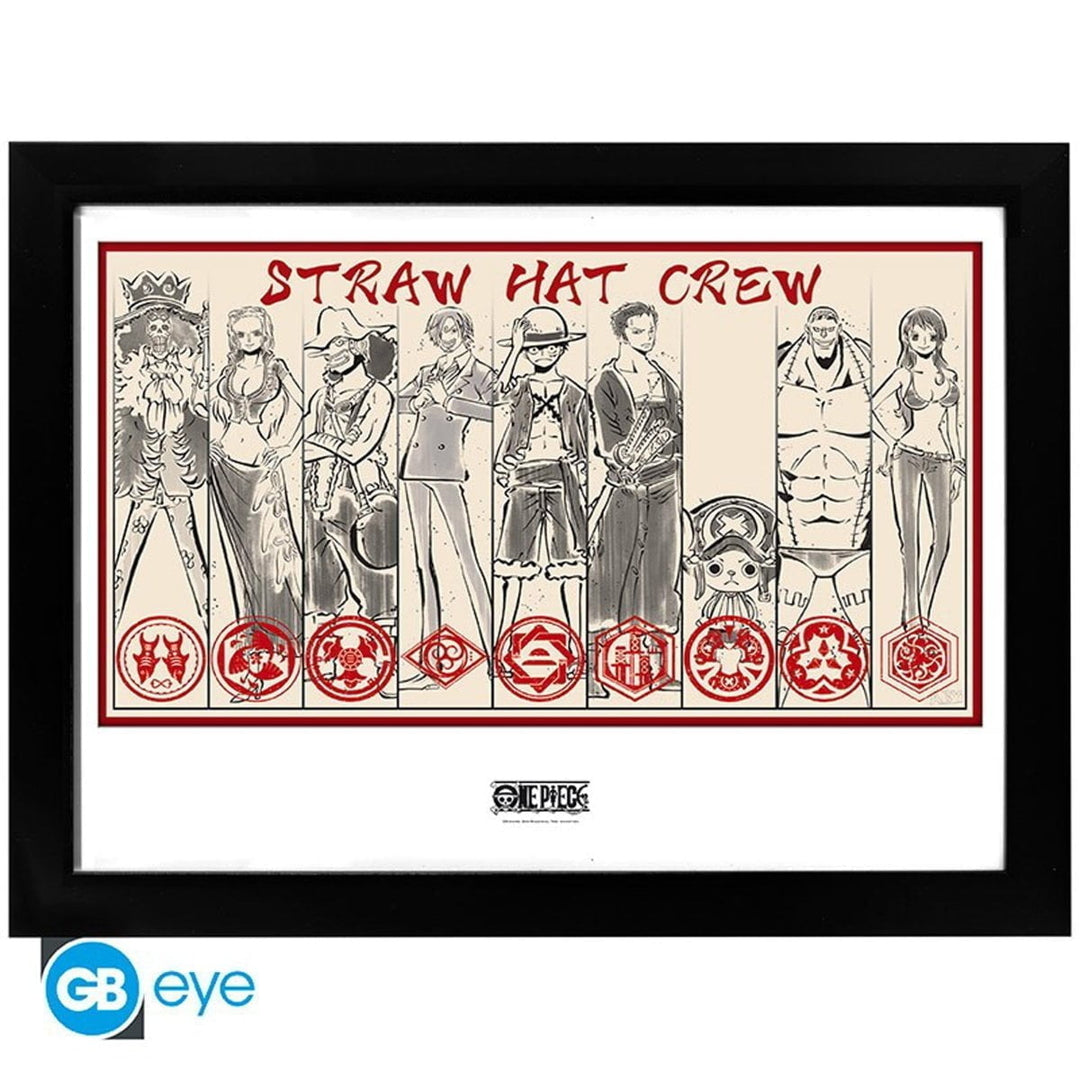 One Piece Innrammet Bilde 30 x 40 cm Straw Hat Crew - Supernerds