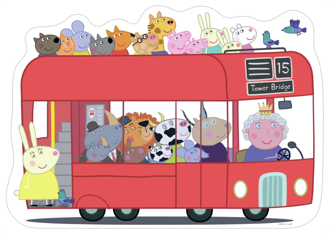 Peppa Gris Stort Puslespill Gulv 24 brikker Eventyrlig Busstur - Supernerds
