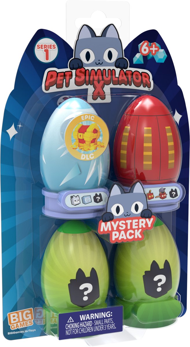 Pet Simulator X Mystery Egg 4-pk Samlefigur m/DLC-kode - Supernerds