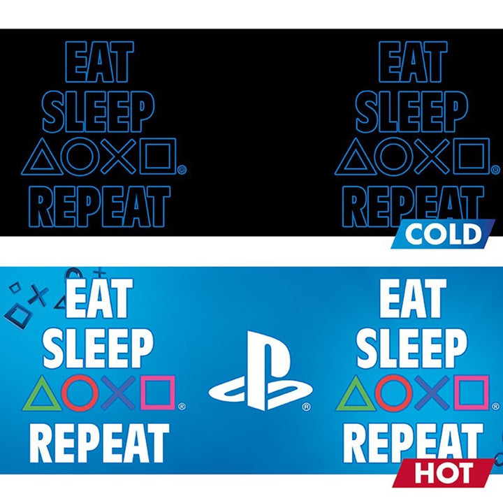 PlayStation Varmeskiftende Kopp Eat Sleep Repeat - Supernerds