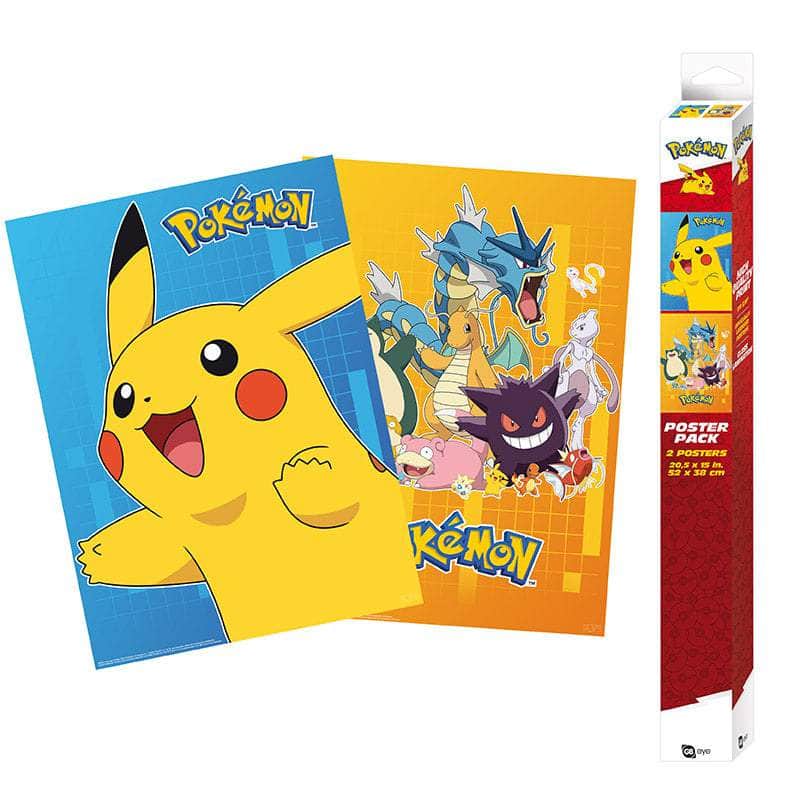 Pokemon Plakat 52 x 38 cm Colourful Characters 2-pk - Supernerds