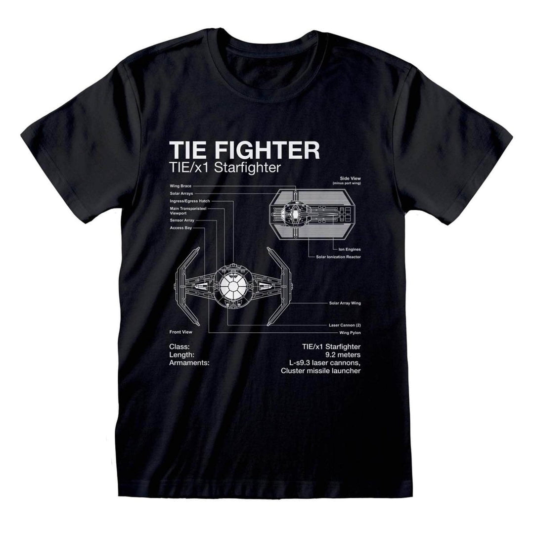Star Wars T-skjorte Tie Fighter Sketch - Supernerds