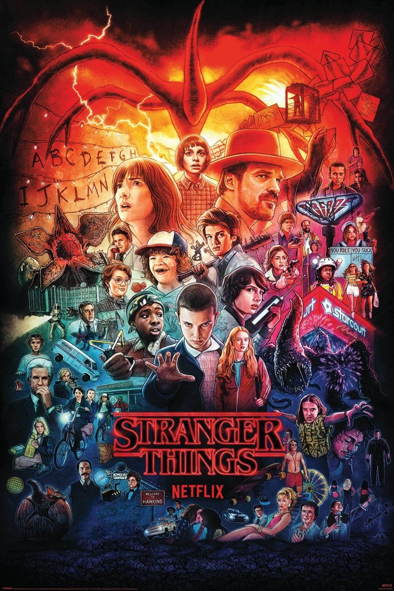 Stranger Things Plakat Character Seasons Montage - Supernerds