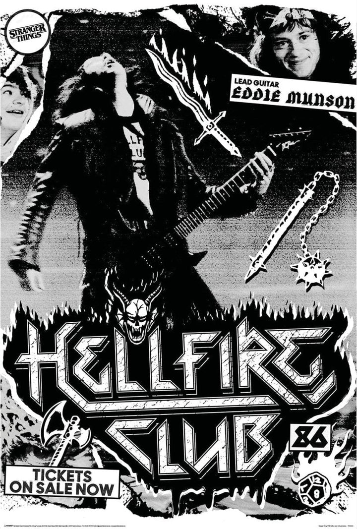 Stranger Things Plakat Hellfire Club - Supernerds