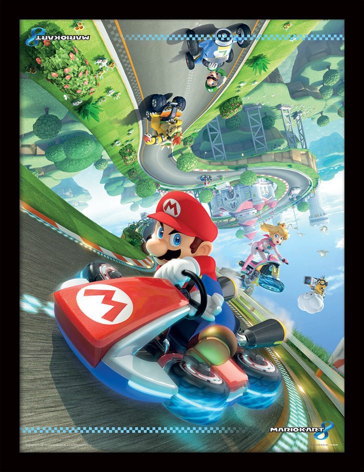 Super Mario Innrammet Bilde 30 x 40 cm Mario Kart 8 - Supernerds