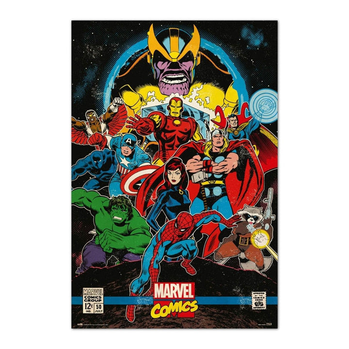 The Avengers Infinity War Plakat Retro Comic - Supernerds