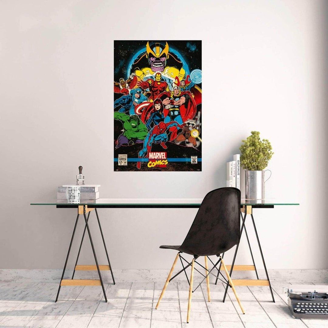 The Avengers Infinity War Plakat Retro Comic - Supernerds