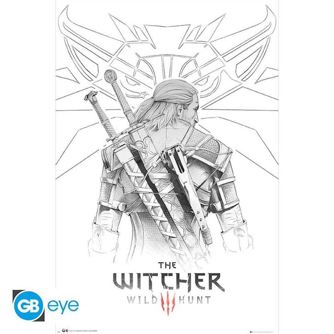The Witcher Plakat Geralt Sketched - Supernerds