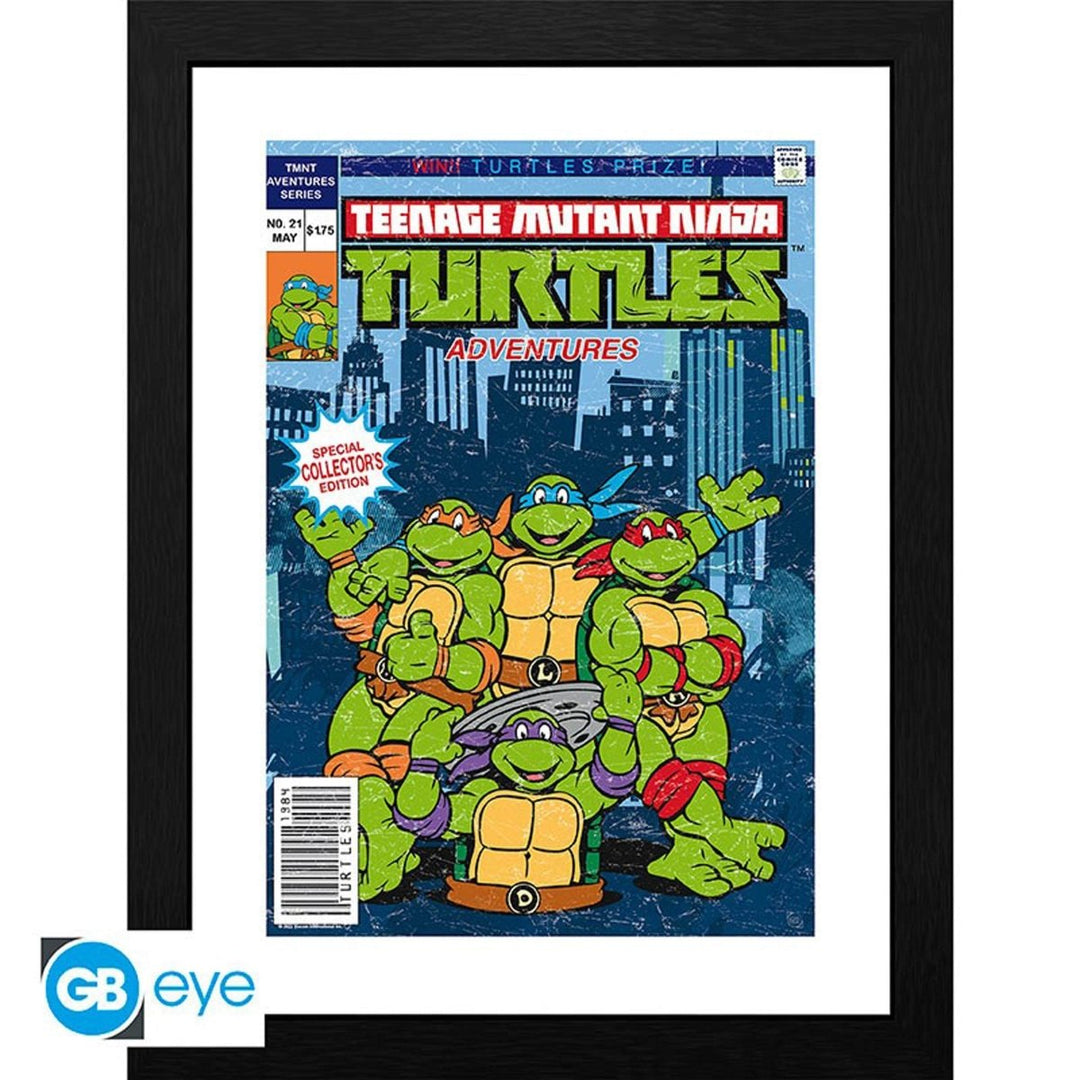 Turtles Innrammet Bilde 30 x 40 cm Comics Cover - Supernerds