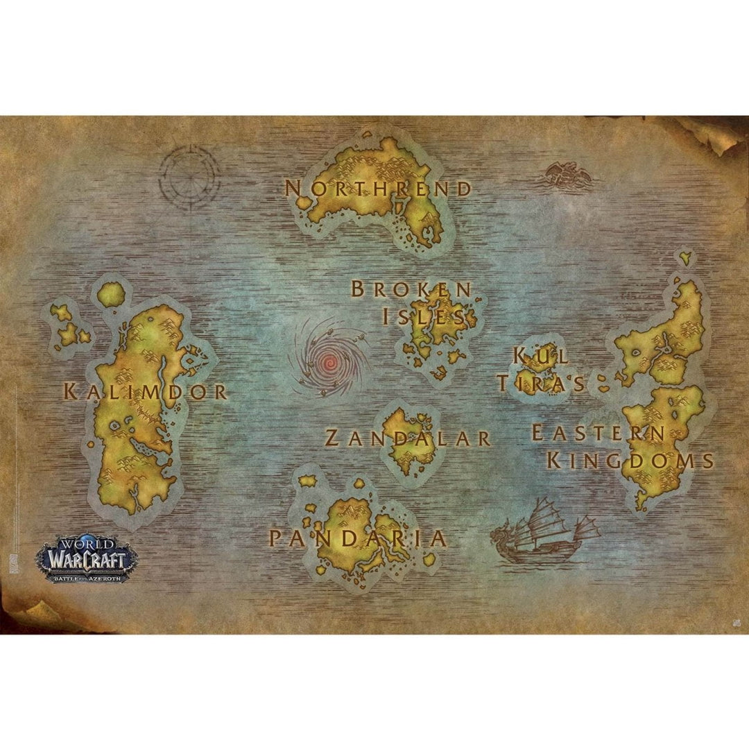 World of Warcraft Plakat Azeroth Map - Supernerds